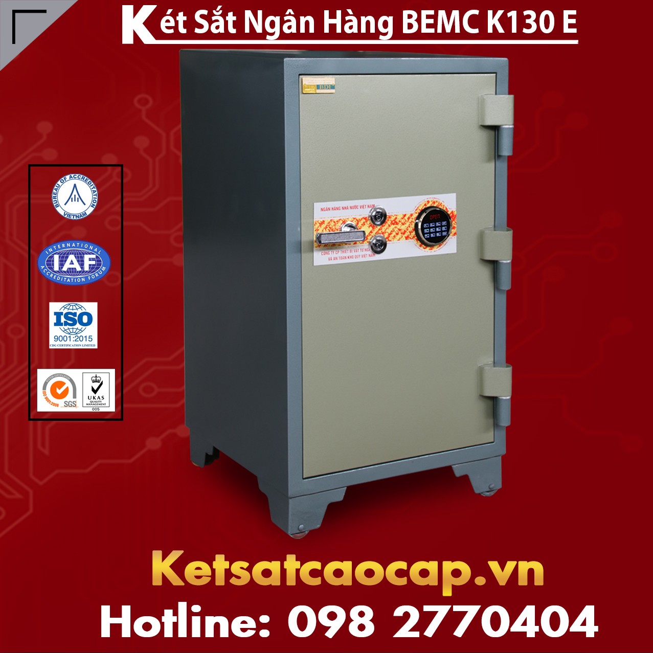 Két Sắt Ngân Hàng BEMC K130E Công Nghệ Khoá Điện Tử Tiên Tiến Hàn Quốc